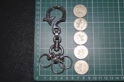 画像1: 銀釣針財宝鍵鎖　Fish Fook Keychain・フィッシュフックキーチェーン
