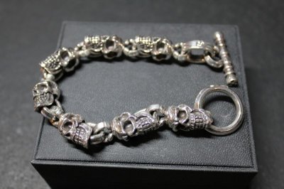 画像2: 輪廻転生・銀幸運骸髑髏輪　Lucky Omen Skull Bracelet・ラッキーオーメンスカルブレスレット（受注生産品・Built to Order Products）