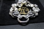 画像1: 銀双狼頭腕輪　Double Wolf  Head Bracelet・ダブルウルフヘッドブレスレット（受注生産品・Built-to-order products） (1)