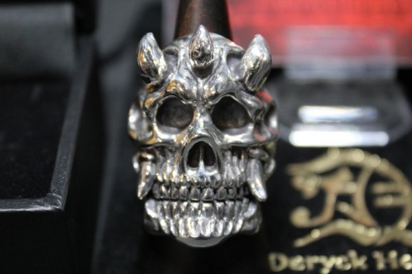 画像1: 銀魔王髑髏輪　Devil Skull Ring・デビルスカルリング（受注生産品・Built-to-order products） (1)
