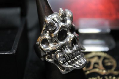 画像1: 銀魔王髑髏輪　Devil Skull Ring・デビルスカルリング（受注生産品・Built-to-order products）