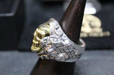 画像2: 銀生死髑髏輪　Dead or Alive Ring(Brass)・デッドorアライブリング（受注生産品・Built-to-order products）
