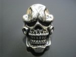 画像1: 銀般若髑髏輪　般若バルスカルリング・Hannyabal Skull Ring ・ Type2  （受注生産品・Built to Order Products） (1)