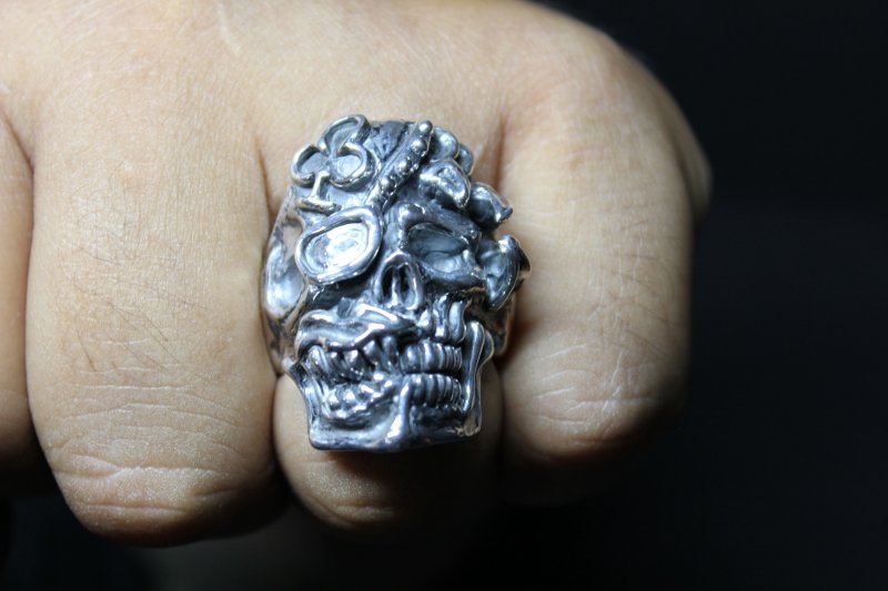 画像10: 銀勲刻牌髑髏輪　Jack of Clubs Lancelot Skull Ring （受注生産品・Built-to-order products） (10)