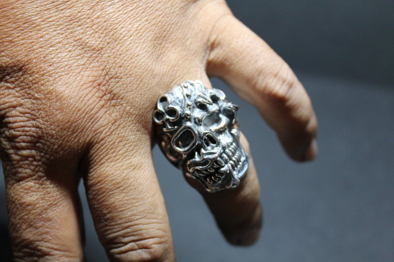 画像18: 銀勲刻牌髑髏輪　Jack of Clubs Lancelot Skull Ring （受注生産品・Built-to-order products） (18)