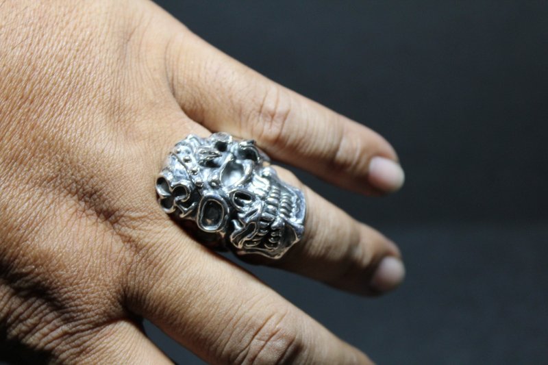 画像12: 銀勲刻牌髑髏輪　Jack of Clubs Lancelot Skull Ring （受注生産品・Built-to-order products） (12)