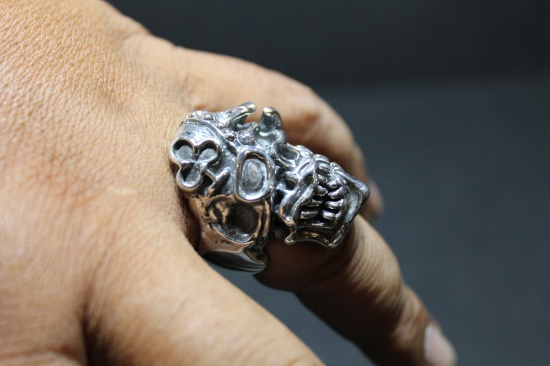 画像19: 銀勲刻牌髑髏輪　Jack of Clubs Lancelot Skull Ring （受注生産品・Built-to-order products） (19)