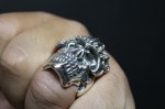画像13: 銀覇刻牌髑髏輪　King of Diamonds Julius Caesar Skull Ring （受注生産品・Built-to-order products） (13)