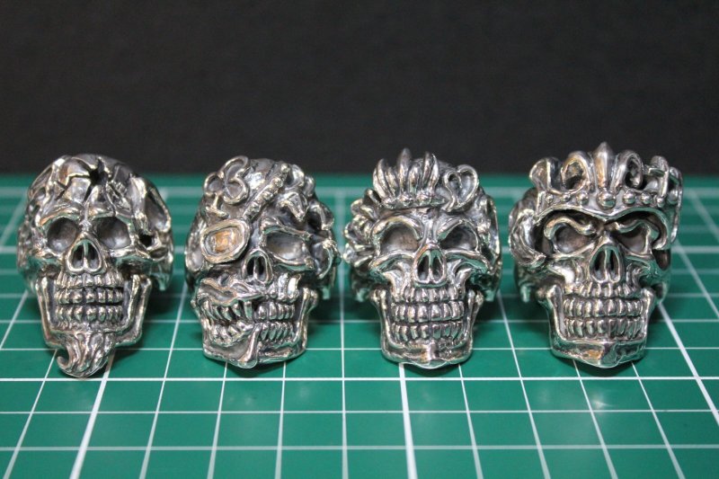 画像20: 銀勲刻牌髑髏輪　Jack of Clubs Lancelot Skull Ring （受注生産品・Built-to-order products） (20)