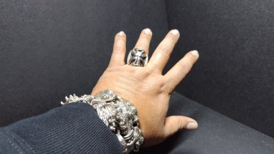 画像1: 銀鉄十字架輪　Iron Cross Ring(type2)・アイアンクロスリングtype2（受注生産品・Built-to-order products）
