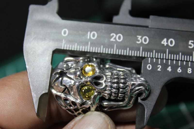 画像13: 銀命刻牌髑髏輪 Ace of Spades Rage Skull Ring ・with gemstone(受注生産品・Built-to-order products) (13)