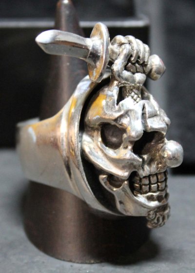 画像1: 銀戦闘民族髑髏輪　トライブスカルリング・TRIBE Skull Ring（完全オーダーメイド・非売品）