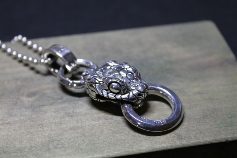 銀蛇頭(L)　バイパーペンダント（受注生産品）